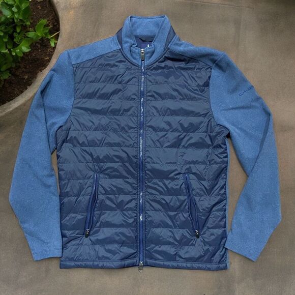 Johnnie-O Lightweight Puffer Full Zip Navy Company Branded Jacket Men's Small - Picture 1 of 10